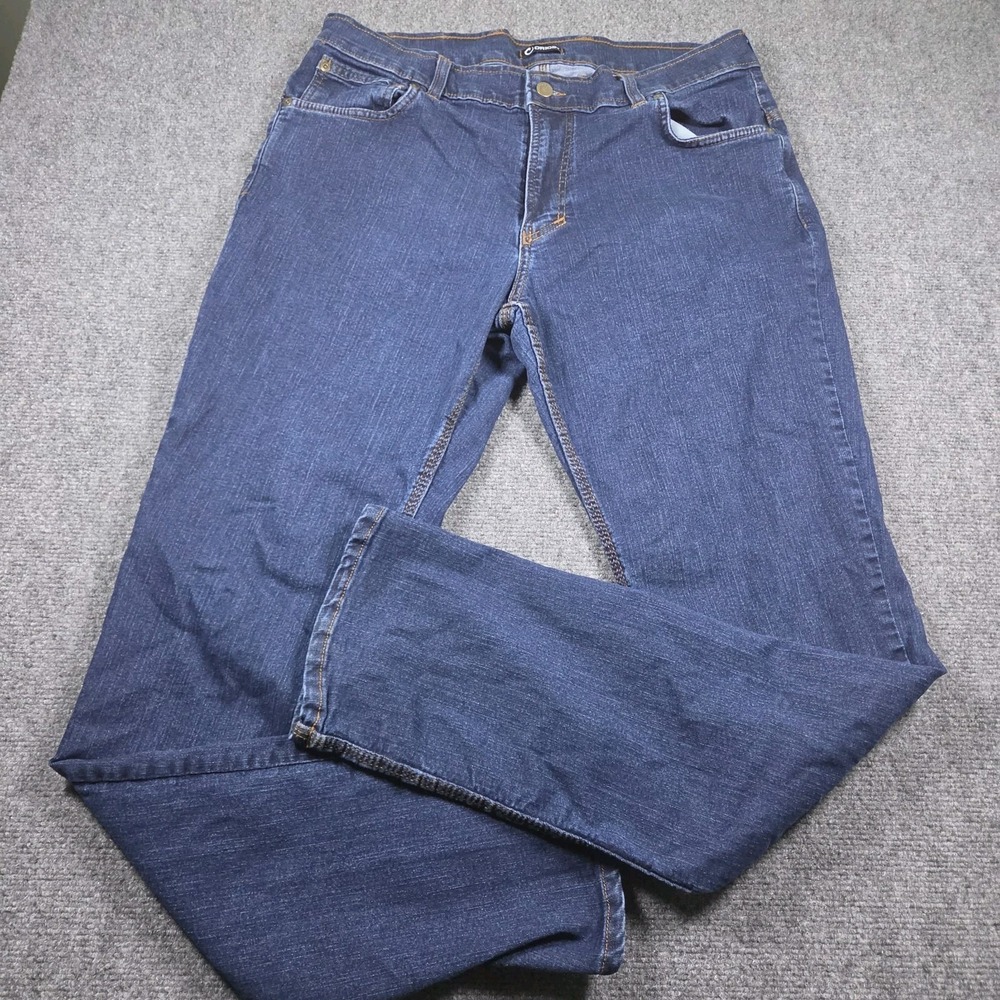 Origin Jeans Mens 34 Blue Straight Stretch Denim USA 34x34 Delta Flex Med Wash
